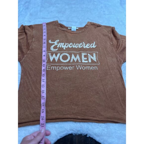 Caution To The Wind Womens Empowered T-Shirt S Brown 100% Cottonwomen size small - Picture 5 of 5